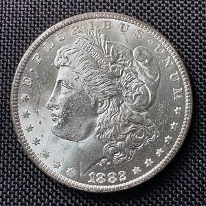1882-CC Carson City Morgan Silver Dollar $1 BU Better Date Rim Toning